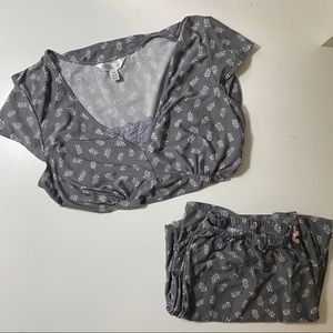 🧳Gray Printed PJs